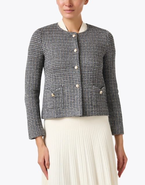 Stylish Rembrant Wool - Cashmere Plaid Jacket with Gold Accents