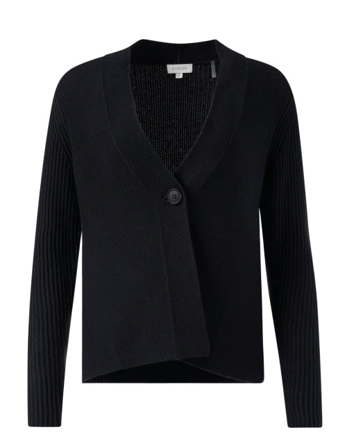 Stylish Ultra-soft Black Cashmere Cotton Cardigan for Layering