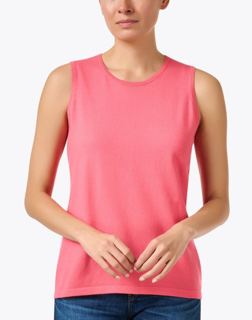 Charming Blossom-Inspired Pink Sleeveless Women's Knit Top