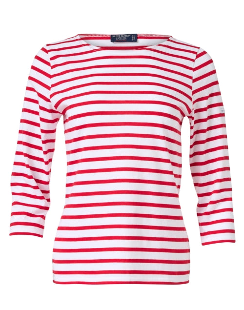 Luxurious Airy Cotton White and Red Striped Casual Shirt