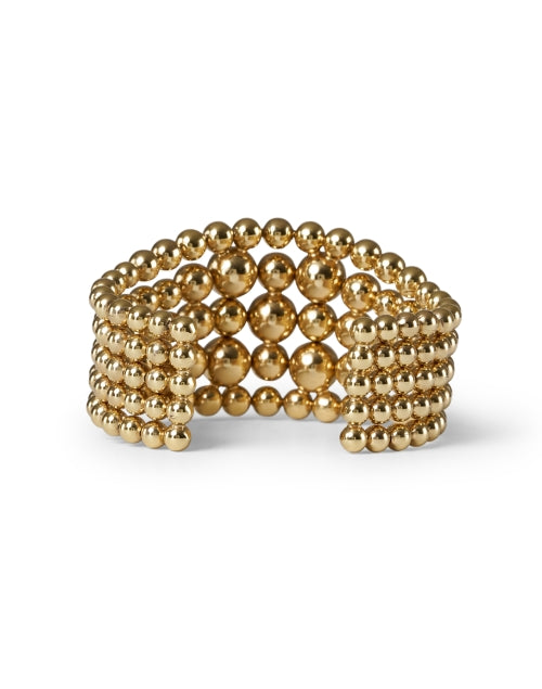 Gas Bijoux 22k Gold Plated Bohemian Pearl Beaded MultiPerla Cuff