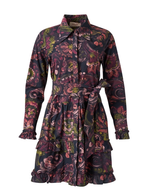 Elegant 100% Cotton Cami Dress with Multi - Paisley Print and Ruffle Details