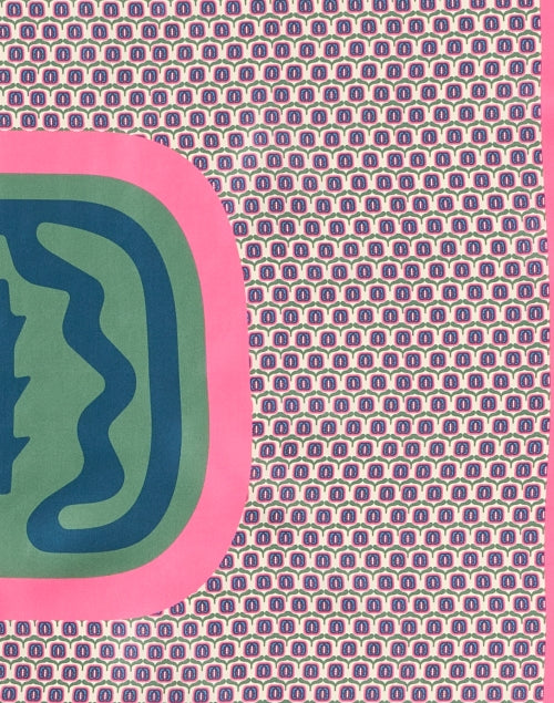 Lewis Silk Scarf in Pink with Multi - Print Design