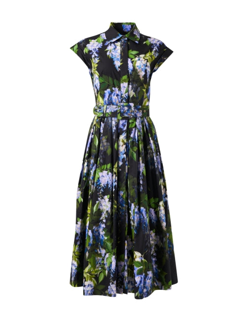 Stylish Octavia Women's Black Floral Patterned Cotton Shirt-style Dress