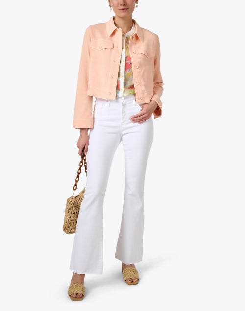 Marc Cain's Stylish Stretch Peach Denim Jacket for Transitional Wardrobe