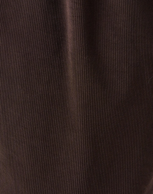 Stylish Espresso Brown Soft Cotton Corduroy Shirt Dress