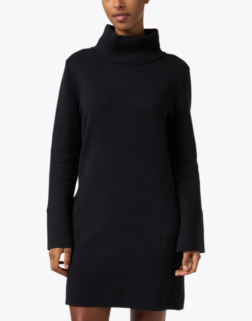 Laura Women's Transitional Black Cotton Cashmere Blend Tunic Style Dress