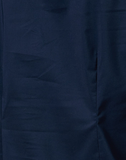 Stylish Navy Lightweight Stretch Cotton Button Front Diane Blouse