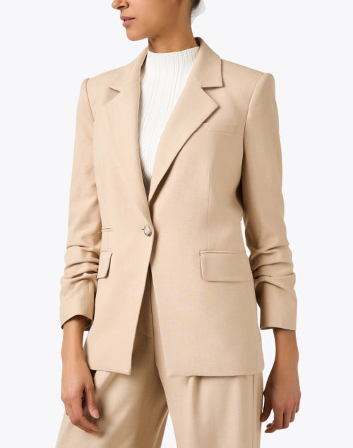 Feminine Khaki Battista Dickey Style Blazer for a Polished Look