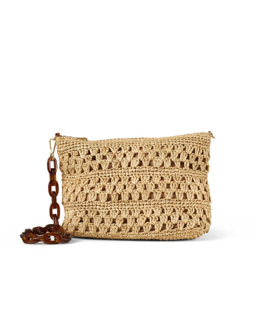 Elegant Luana Tan Raffia Shoulder Bag with Detachable Handle
