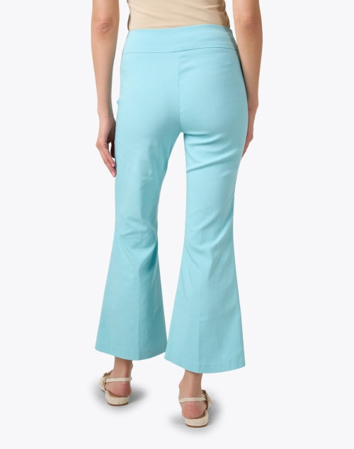 Stretchable Pull-On Flared Turquoise Crop Pants for All-Day Comfort