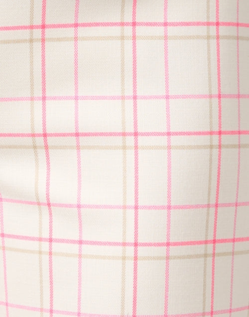 Jules Pink Checked Knit Pull-On Wide-Leg Trousers