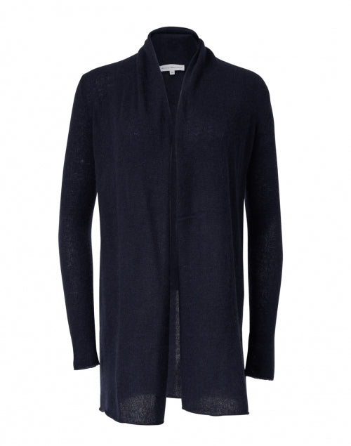 Classic Navy Cashmere Essential Trapeze Cardigan for All Body Types