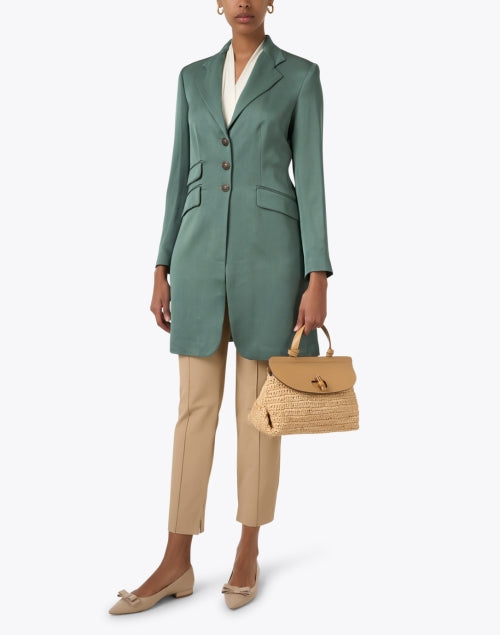 Stylish Teal Blue Classic Short Equestrian-Inspired Coat