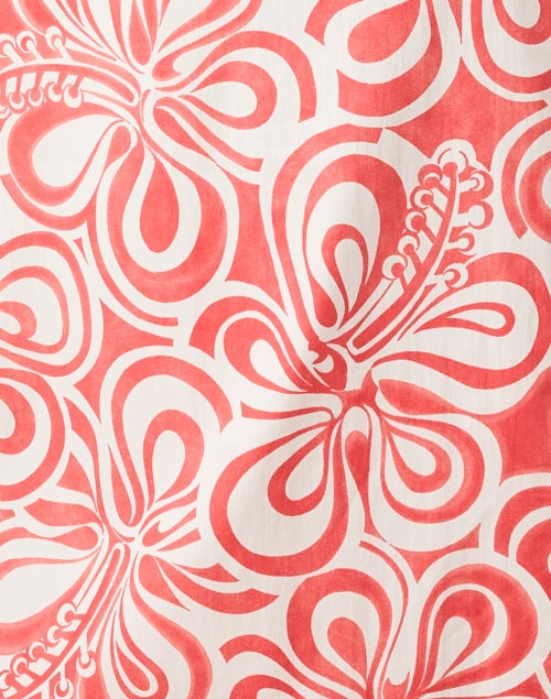Stylish Coral Floral Print Dress by Tara Jarmon in Premium Cotton