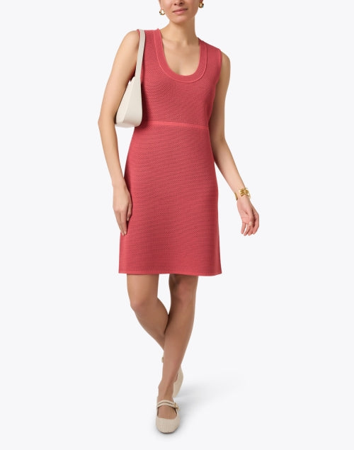 Stylish Rose Pink Women's Knit Sheath Dress