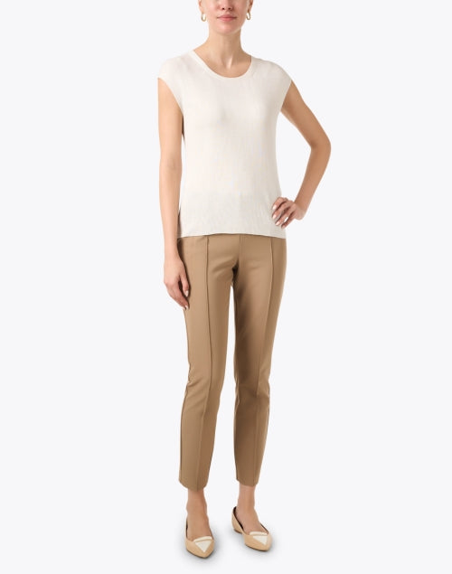Lafayette 148 New York's Stylish Gramercy Camel-colored Stretch Pintuck Dress Pants