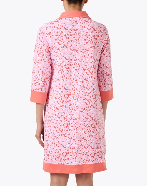 Pink Floral June Cotton Shift Dress with Retro Charm