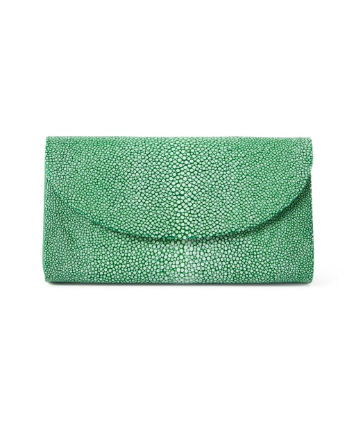 Gorgeous Emerald Baby Grande Stingray Leather Clutch with Chain Strap