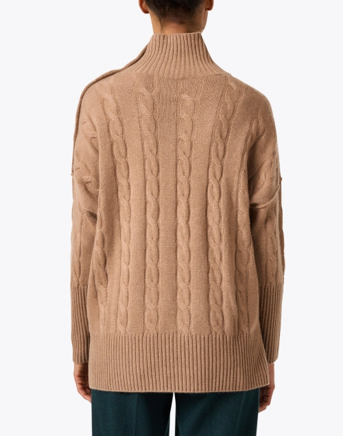 Luxurious Inko Brown Cashmere Funnel - Neck Sweater for Transitional Seasons