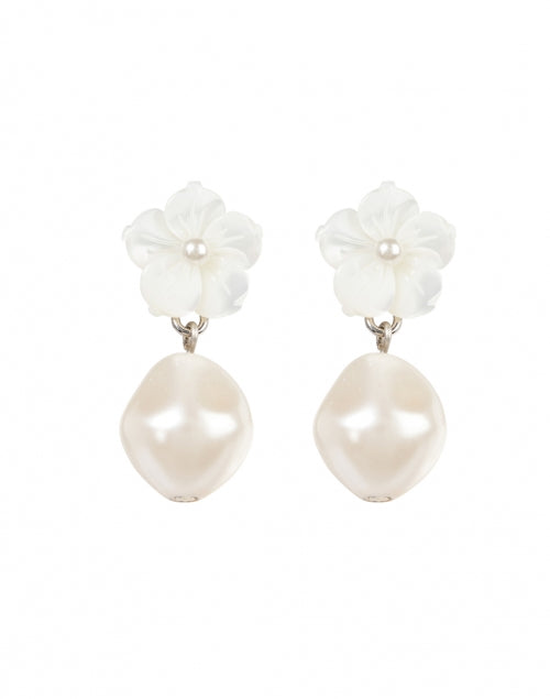 Elegant Mina Mother of Pearl Drop Flower Earrings for Spring and Summer