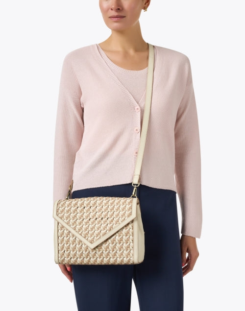 Stylish Jamie Woven Leather Detachable Strap Envelope Clutch