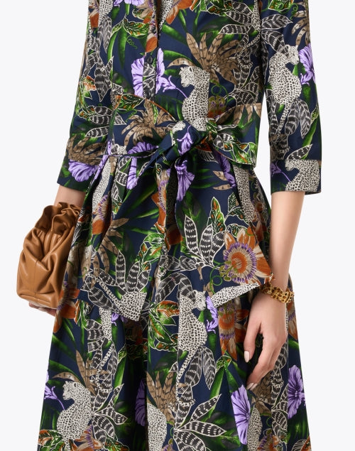 Audrey Cotton Stretch Dress with Multi Jungle Print