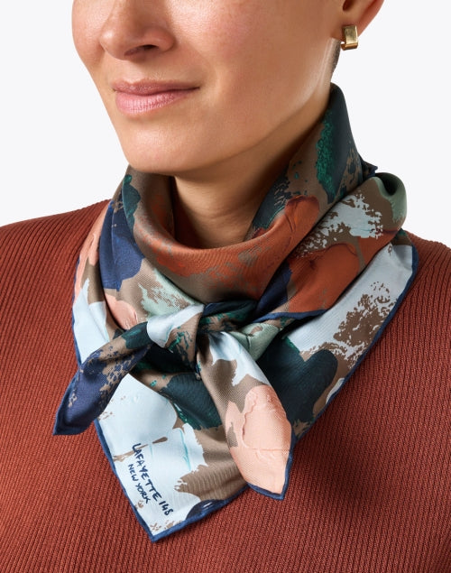 Printed Scarf with Multi - Painters' Style Design