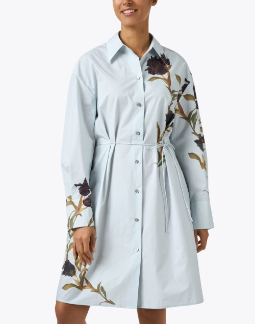 Stylish Blue Printed 100% Cotton Women's Dress