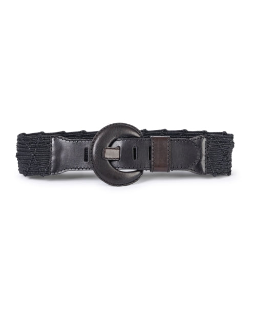 Stylish Naxos Black Stretchable Woven Leather Fashion Belt