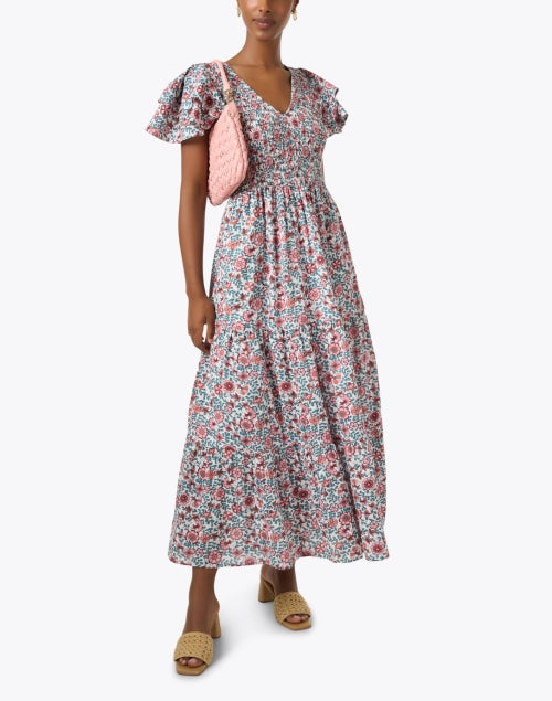 Ira Women's Multi - Floral Printed 100% Cotton Maxi Dress for Getaways