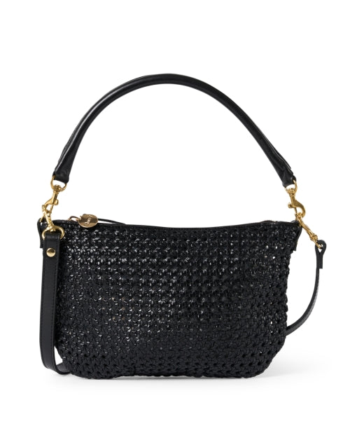 Chic Black Hand - Woven Italian Leather Petit Moyen Shoulder Bag