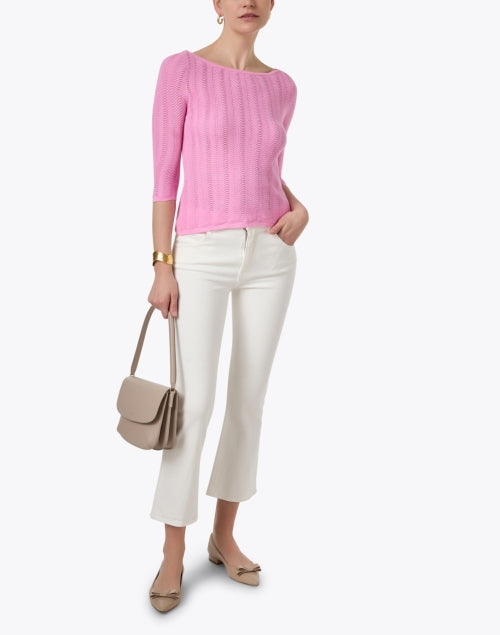 Pink Jackie Pointelle Silk Blend Sweater - A Stylish Everyday Essential
