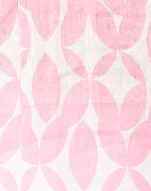 Stunning Rita Pink Abstract Floral Print 100% Linen Women's Jacket for Special Occasions