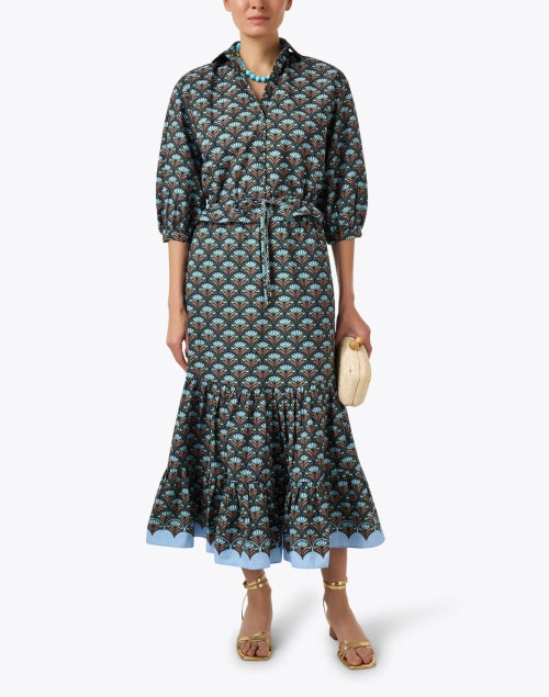 Stylish Chase Multi - Print 100% Cotton Fit - and - Flare Skirt