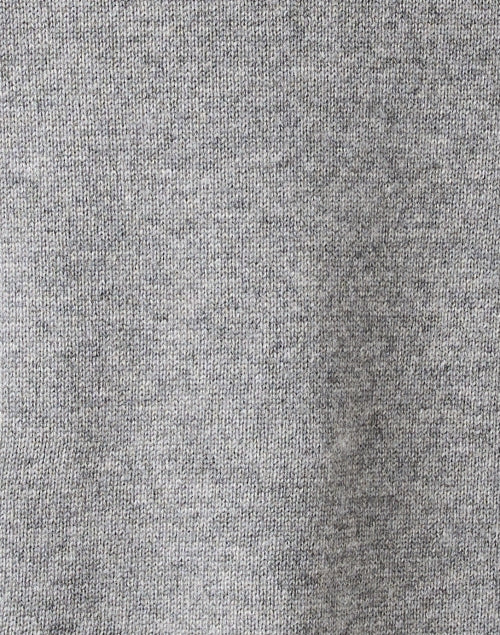 Stylish Grey Wool Blend Sweater with Festive Tinsel Cuffs