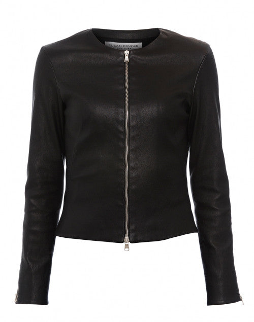Stylish Black Stretchable Leather Jacket for a Personalized Fit