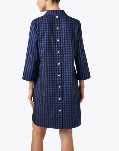 Stylish Aileen Blue and Black Striped 100% Cotton Shirt Dress