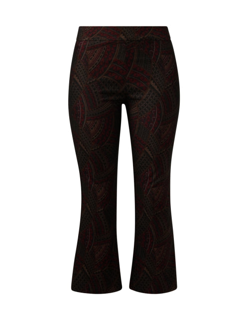 Leo Multi - Patterned Elastic - Waist Pull - On Cropped Flared Pants