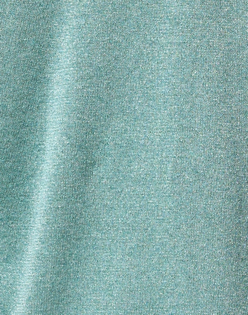Stylish Green Lurex-knitted V-neck Top for a Sophisticated Look