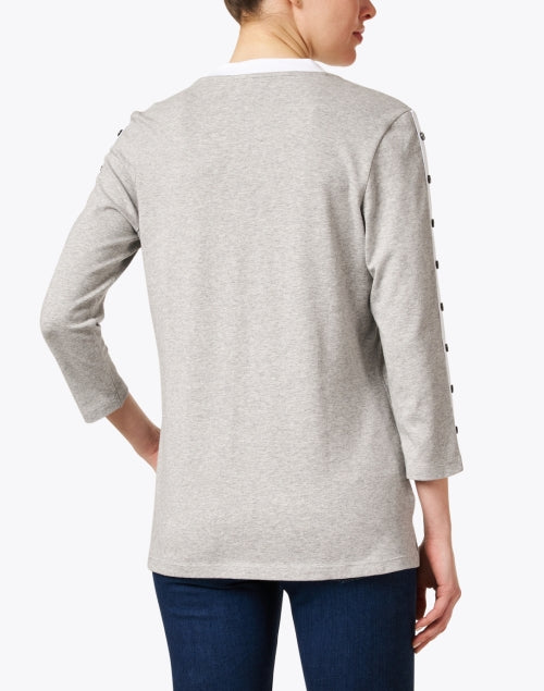 Stylish Grey and White Cotton Women's Top for Everyday Wear