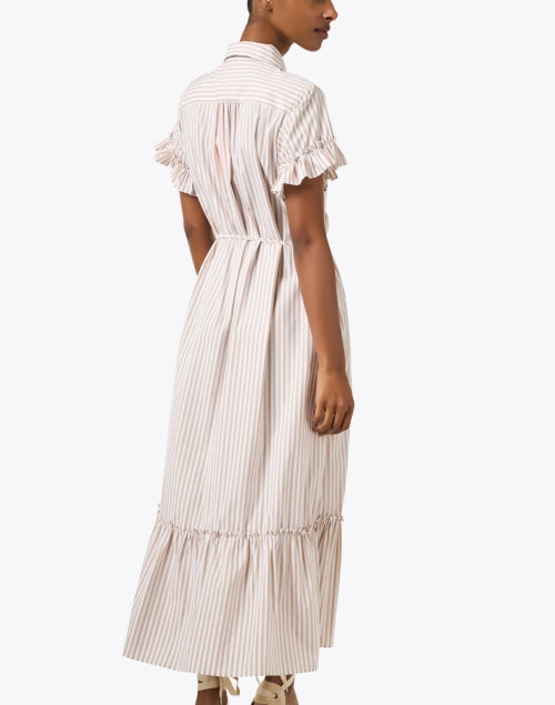 Jude Connally Women's Casual Pippa Dress in Beige and White Stripes