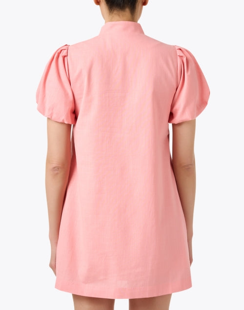 Pink Luxury Embroidered Cotton Mini Dress - Elliana Style