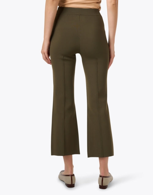Rene Stretch Green Flare-Leg Knit Pants for Comfortable Wear