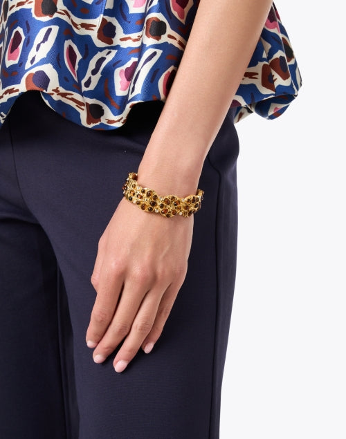 Exquisite Gold Tortoise-Style Bracelet by Kenneth Jay Lane
