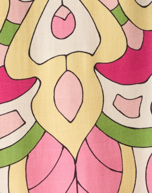 Stylish Savoia Pink Patterned Cashmere-Silk-Merino Wool Poncho for Women