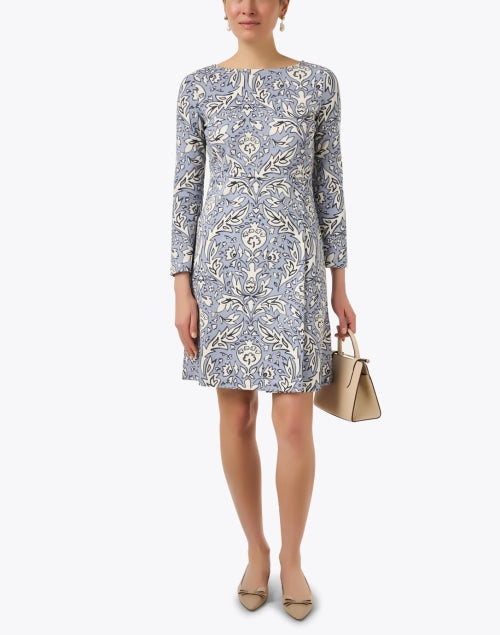 Weekend Max Mara Rampur Floral Blue Print Stretch Jersey Women's Dress