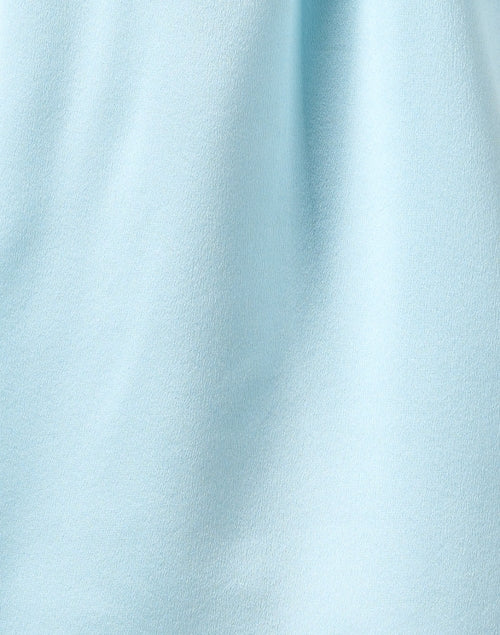 Elegant Celeste Blue 100% Silk Blouse with Cap Sleeves