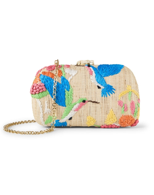Exquisitely Embroidered Josephine Raffia Clutch Bag for Summer