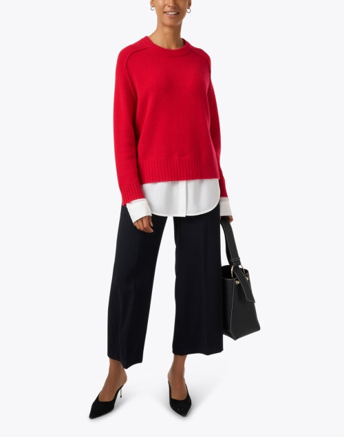Stylish Red Wool - Cashmere Blend Looker Pullover Sweater by Brochu Walker